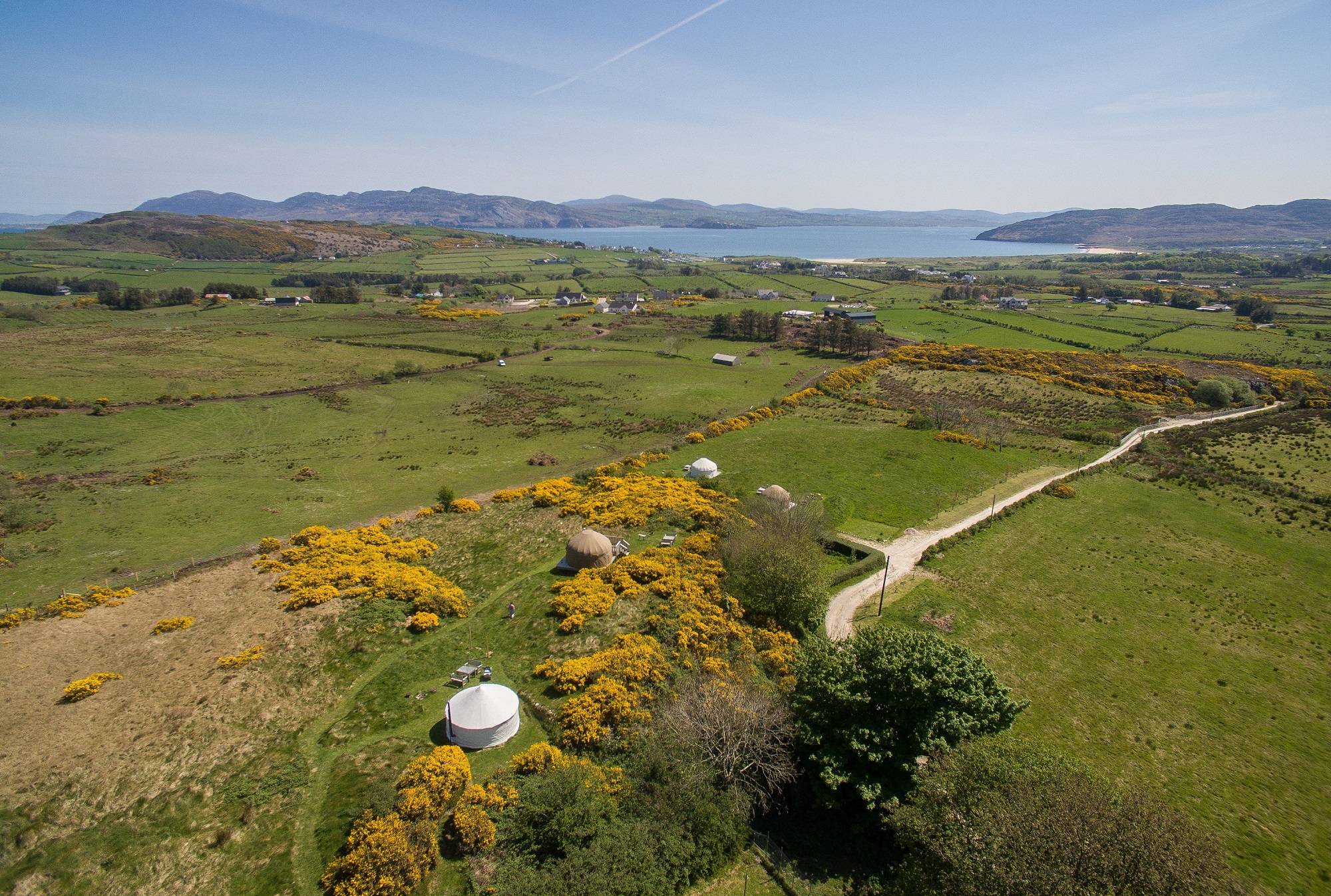 An Aerial shot – spot Crocullia yurt at the top