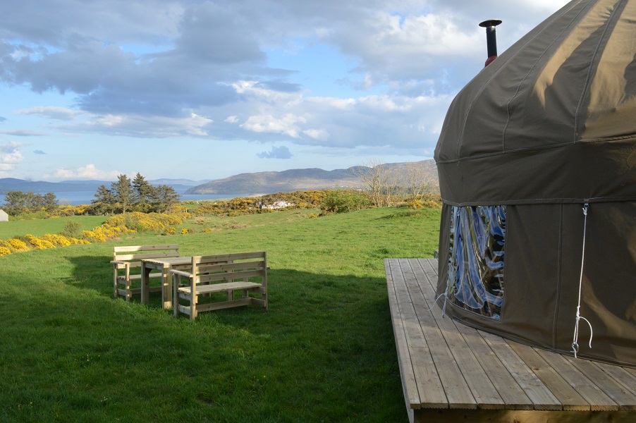 Outdoor table and benches