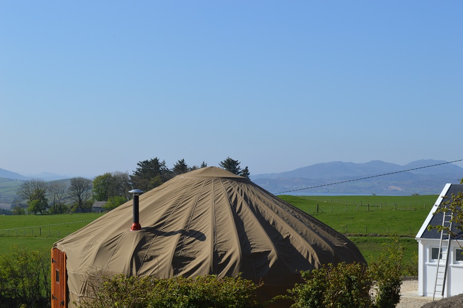 The flue from the top of the mulroy yurt