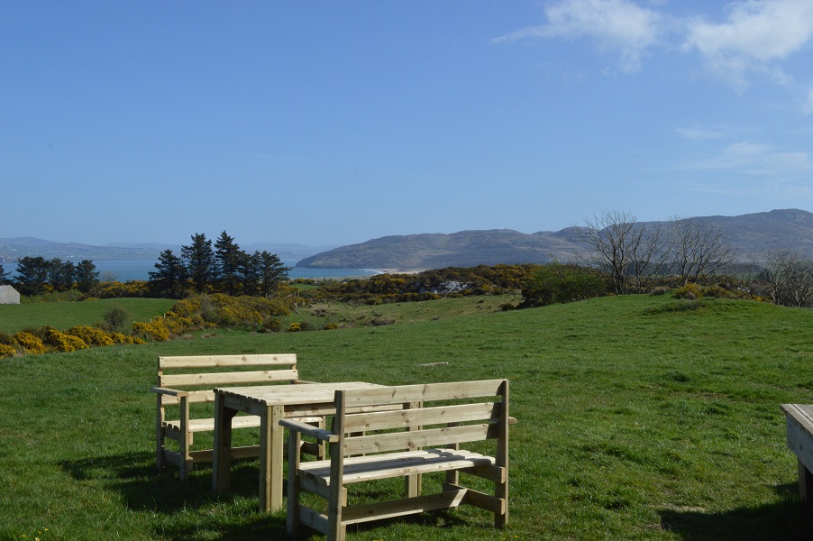 Outdoor picnic table and bench