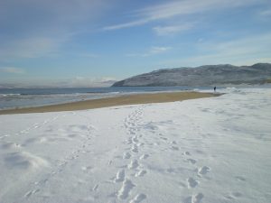 Ballymastocker Bay in the snow