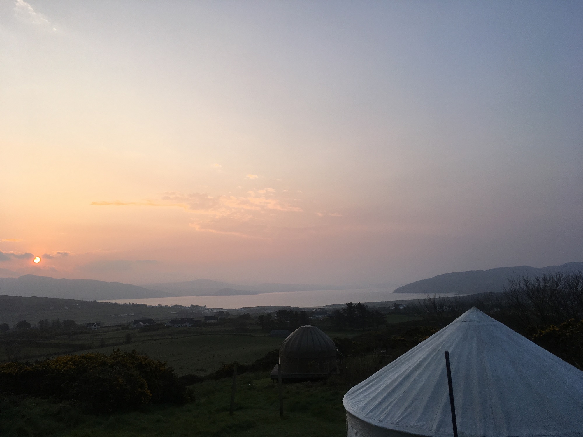 Beautiful colours of the sunrise over the bay.