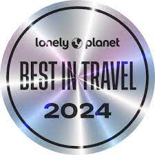 Lonely Planet 'Best in Travel' 2024 written on a silver disc