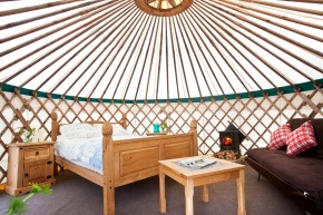 Inside 'Crocullia' yurt