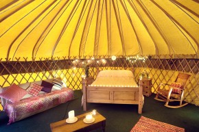 Inside 'Mulroy' yurt